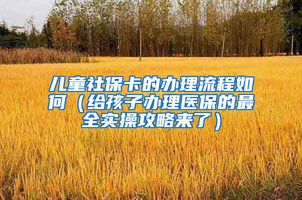 儿童社保卡的办理流程如何（给孩子办理医保的最全实操攻略来了）