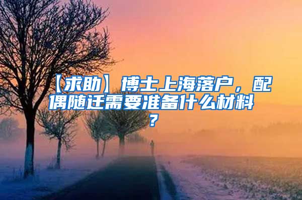 【求助】博士上海落户，配偶随迁需要准备什么材料？