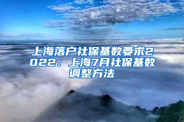 上海落户社保基数要求2022：上海7月社保基数调整方法