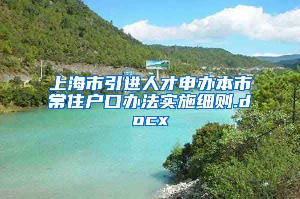 上海市引进人才申办本市常住户口办法实施细则.docx