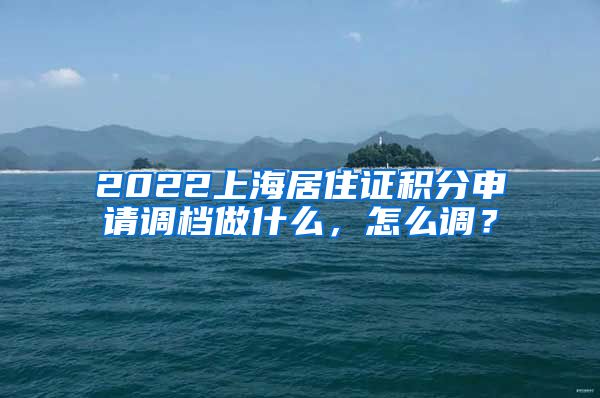 2022上海居住证积分申请调档做什么，怎么调？