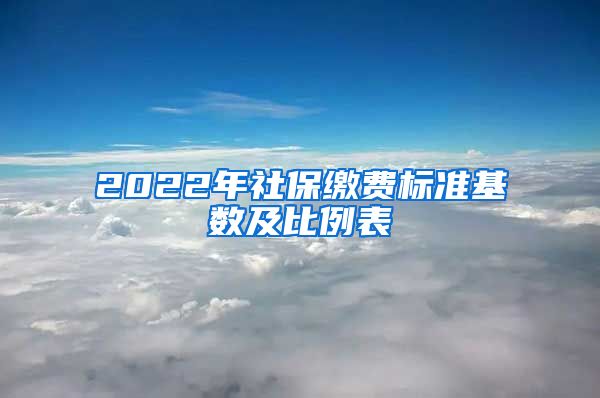 2022年社保缴费标准基数及比例表