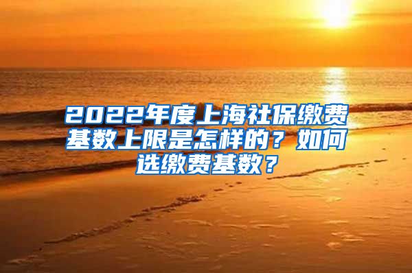 2022年度上海社保缴费基数上限是怎样的？如何选缴费基数？