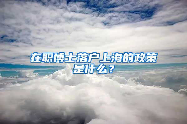 在职博士落户上海的政策是什么？