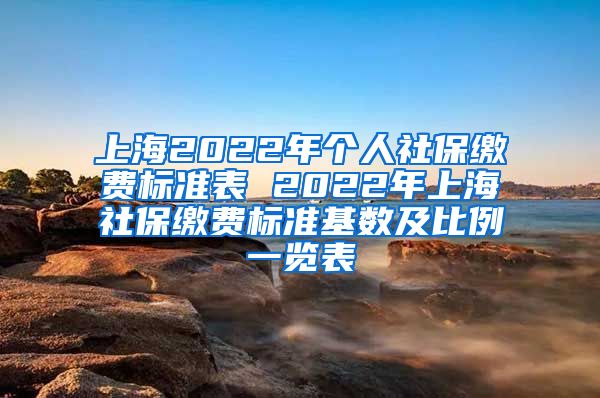 上海2022年个人社保缴费标准表 2022年上海社保缴费标准基数及比例一览表