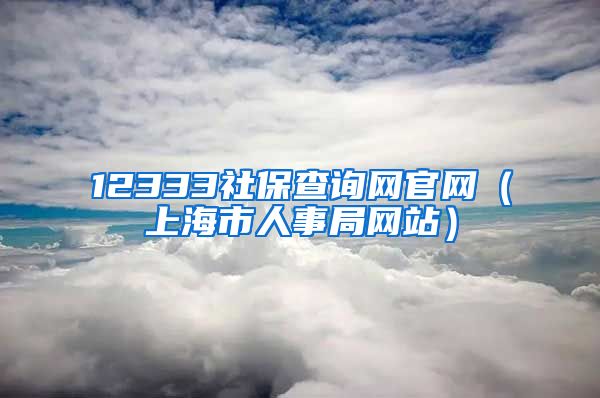 12333社保查询网官网（上海市人事局网站）