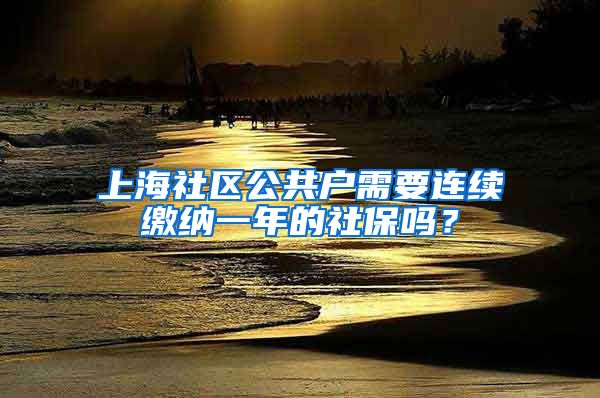 上海社区公共户需要连续缴纳一年的社保吗？