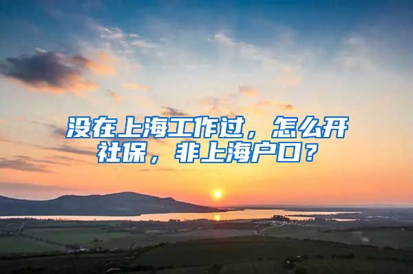 没在上海工作过，怎么开社保，非上海户口？