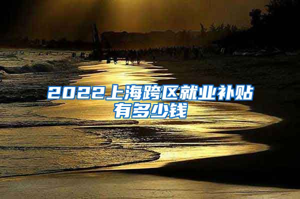 2022上海跨区就业补贴有多少钱