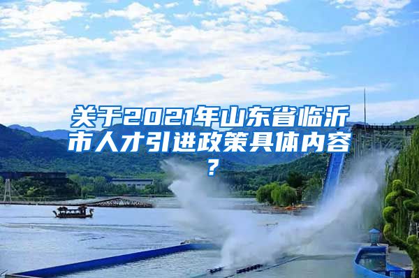 关于2021年山东省临沂市人才引进政策具体内容？