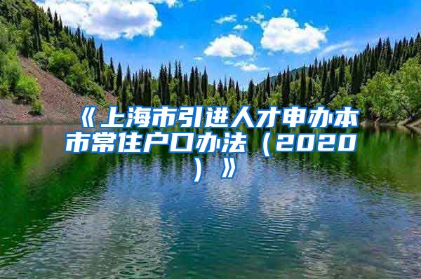 《上海市引进人才申办本市常住户口办法（2020）》