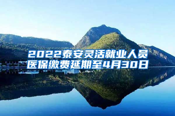 2022泰安灵活就业人员医保缴费延期至4月30日