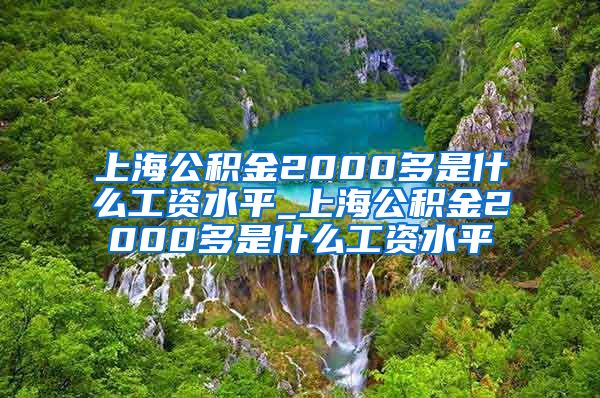 上海公积金2000多是什么工资水平_上海公积金2000多是什么工资水平