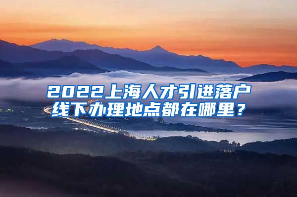 2022上海人才引进落户线下办理地点都在哪里？