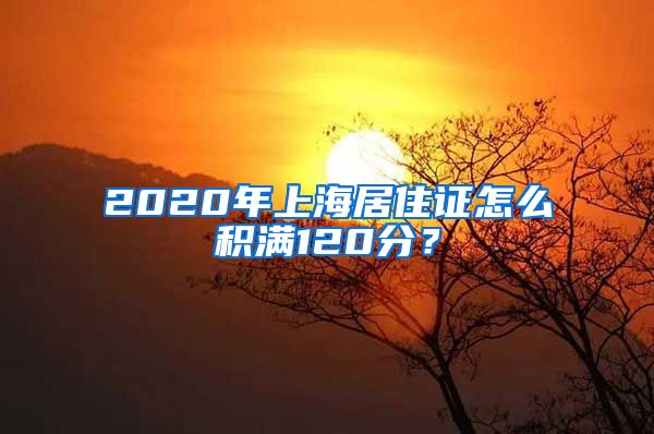 2020年上海居住证怎么积满120分？