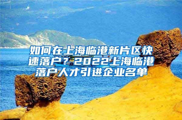 如何在上海临港新片区快速落户？2022上海临港落户人才引进企业名单