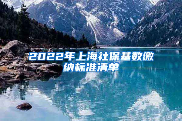 2022年上海社保基数缴纳标准清单