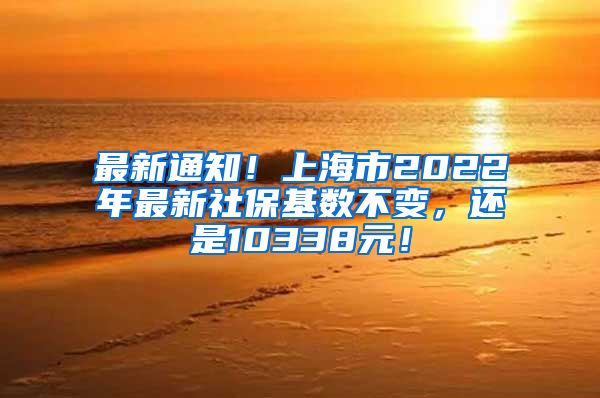 最新通知！上海市2022年最新社保基数不变，还是10338元！