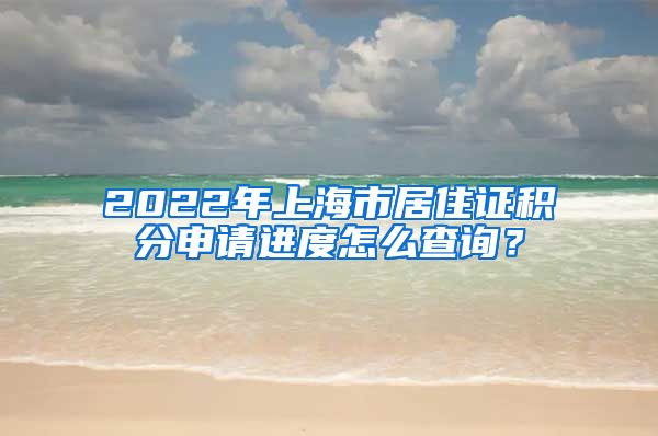 2022年上海市居住证积分申请进度怎么查询？