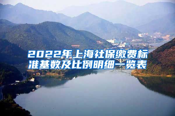 2022年上海社保缴费标准基数及比例明细一览表