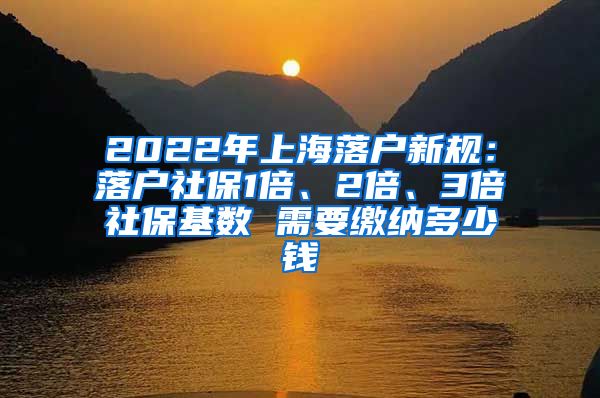 2022年上海落户新规：落户社保1倍、2倍、3倍社保基数 需要缴纳多少钱