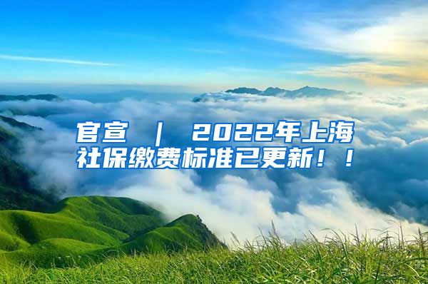 官宣 ｜ 2022年上海社保缴费标准已更新！！