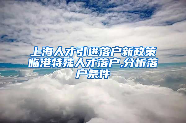 上海人才引进落户新政策临港特殊人才落户,分析落户条件