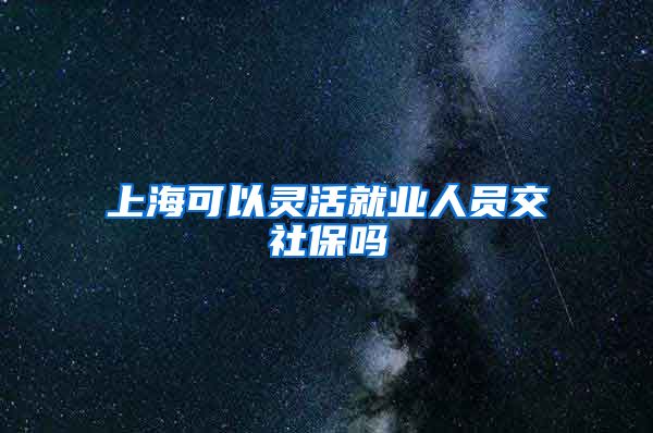 上海可以灵活就业人员交社保吗