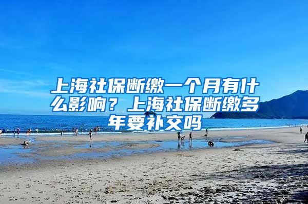 上海社保断缴一个月有什么影响？上海社保断缴多年要补交吗