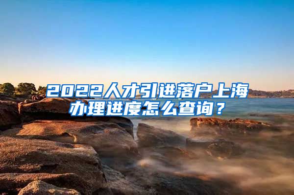 2022人才引进落户上海办理进度怎么查询？