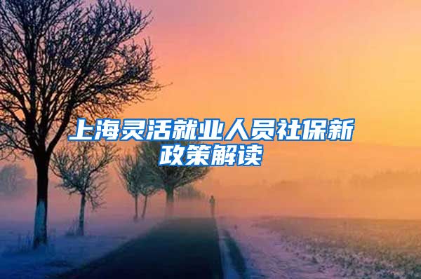 上海灵活就业人员社保新政策解读