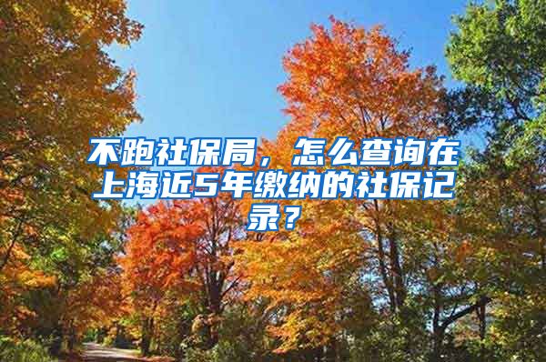 不跑社保局，怎么查询在上海近5年缴纳的社保记录？