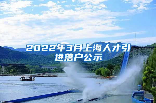 2022年3月上海人才引进落户公示