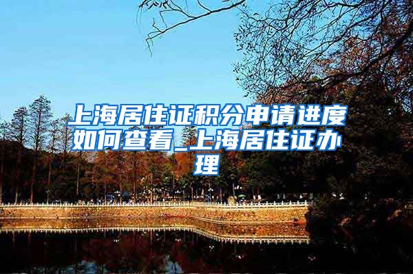 上海居住证积分申请进度如何查看_上海居住证办理