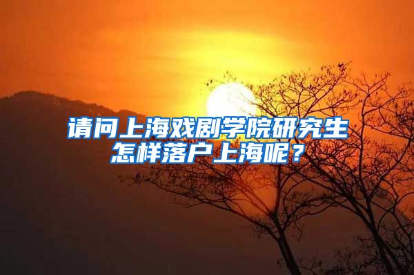 请问上海戏剧学院研究生怎样落户上海呢？