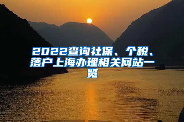 2022查询社保、个税、落户上海办理相关网站一览