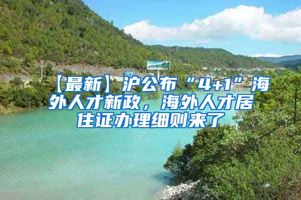 【最新】沪公布“4+1”海外人才新政，海外人才居住证办理细则来了→