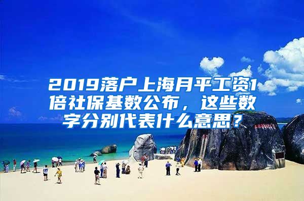 2019落户上海月平工资1倍社保基数公布，这些数字分别代表什么意思？