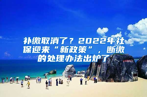 补缴取消了？2022年社保迎来“新政策”，断缴的处理办法出炉了