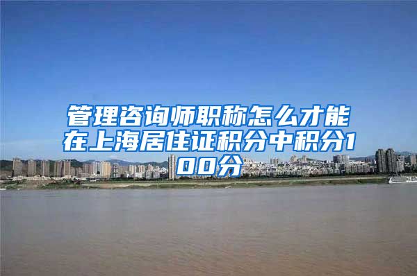 管理咨询师职称怎么才能在上海居住证积分中积分100分