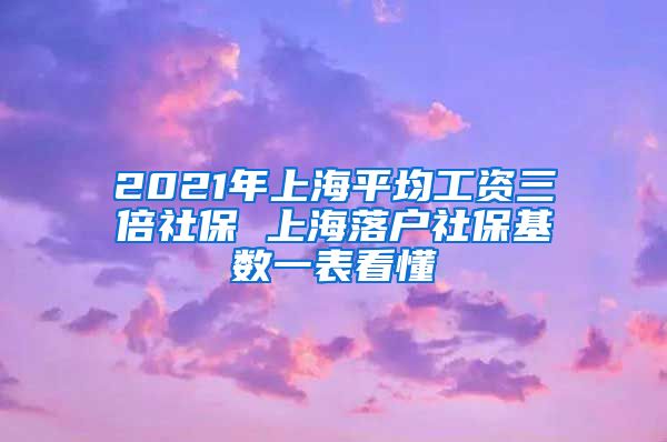 2021年上海平均工资三倍社保 上海落户社保基数一表看懂