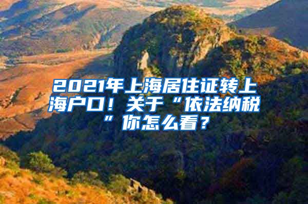 2021年上海居住证转上海户口！关于“依法纳税”你怎么看？