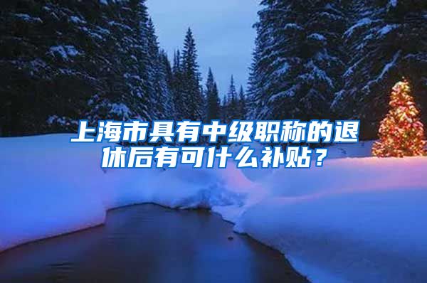 上海市具有中级职称的退休后有可什么补贴？