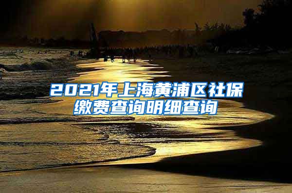 2021年上海黄浦区社保缴费查询明细查询