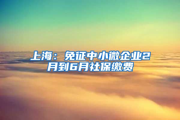 上海：免征中小微企业2月到6月社保缴费