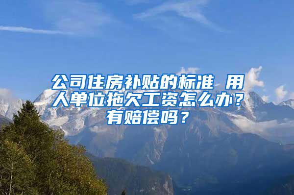 公司住房补贴的标准 用人单位拖欠工资怎么办？有赔偿吗？