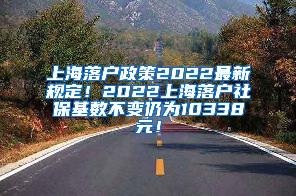 上海落户政策2022最新规定！2022上海落户社保基数不变仍为10338元！