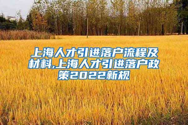 上海人才引进落户流程及材料,上海人才引进落户政策2022新规