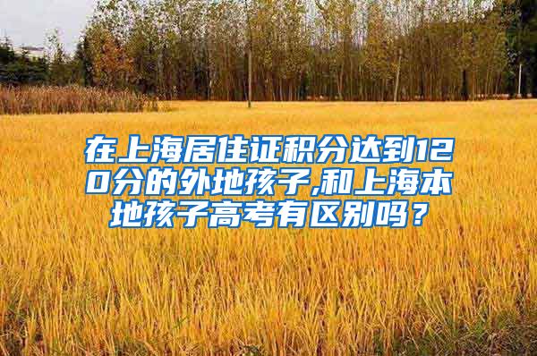 在上海居住证积分达到120分的外地孩子,和上海本地孩子高考有区别吗？