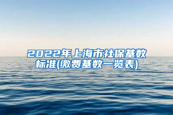 2022年上海市社保基数标准(缴费基数一览表)